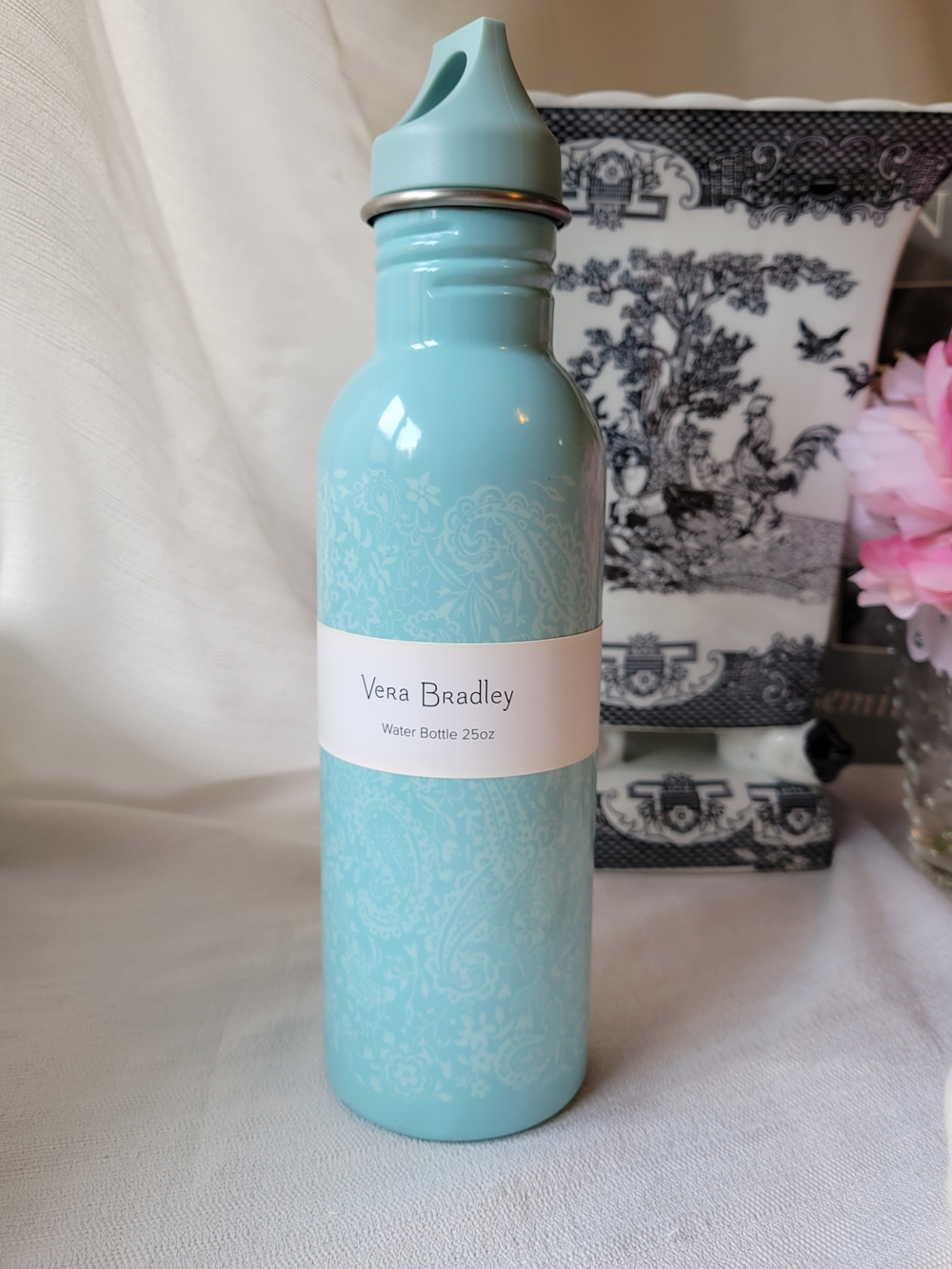 Vera Bradley Aqua Paisley 25oz Water Bottle